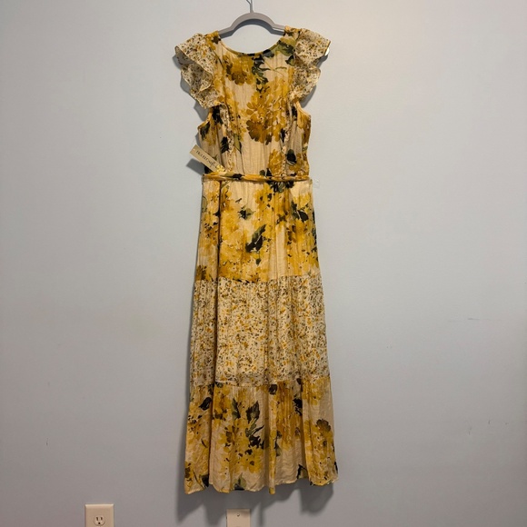 Figueroa Flower Short Sleeve Button Front Floral Print Belted Maxi Dress‎ Size L - Picture 4 of 8